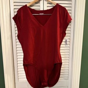 NWT Red cap-sleeve Bodysuit